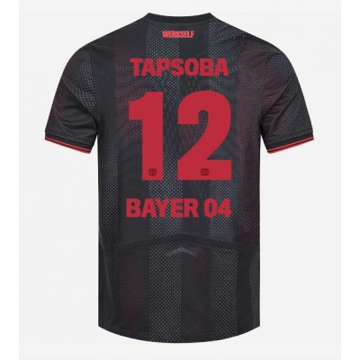 Moški Nogometni dresi Bayer Leverkusen Edmond Tapsoba #12 Domači 2025-26 Kratek Rokav Moški Nogometni dresi Bayer Leverkusen Edmond Tapsoba #12 Domači 2025-26 Kratek Rokav